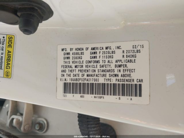 2015 ACURA TLX 19UUB2F52FA017560 Photo 8