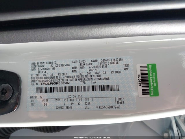 Ford F-150 Stx 2025 1FTEW2LP9SKE38502 Image 9