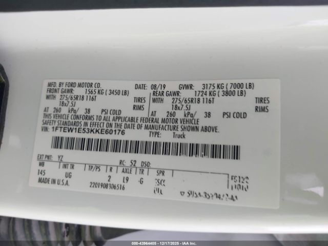 2019 FORD F-150 1FTEW1E53KKE60176 Photo 8