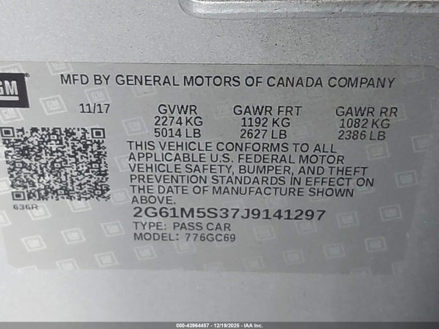 2018 CADILLAC XTS 2G61M5S37J9141297 Photo 8