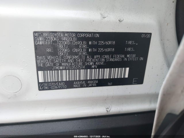 JTMDWRFV1LD537514 Toyota Rav4 Hybrid Limited