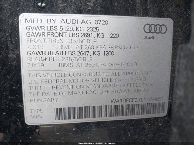 2020 AUDI Q3 WA1DECF37L1124491 Photo 8