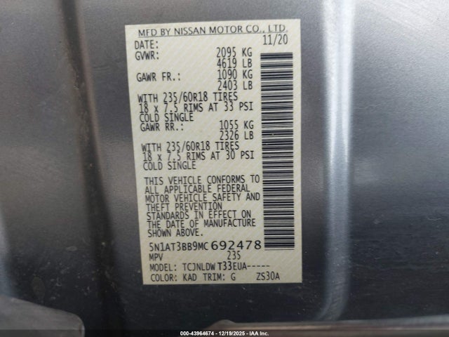 2021 NISSAN ROGUE 5N1AT3BB9MC692478 Photo 8