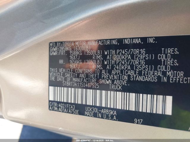 2005 TOYOTA TUNDRA 5TBRT34115S467525 Photo 8