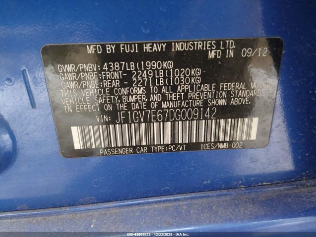 2013 SUBARU IMPREZA WRX JF1GV7E67DG009142 Photo 8