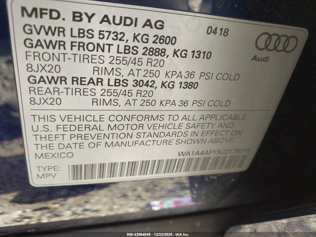 2018 AUDI SQ5 WA1A4AFYXJ2178316 Photo 8