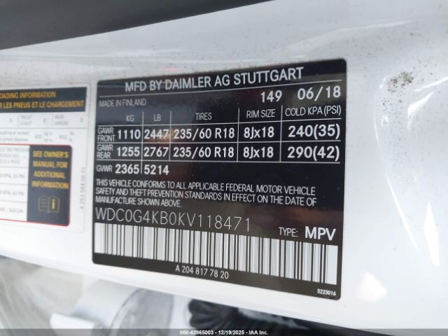 2019 MERCEDES-BENZ GLC 300 WDC0G4KB0KV118471 Photo 8