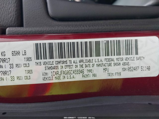 2016 JEEP GRAND CHEROKEE 1C4RJFAG0GC459346 Photo 8