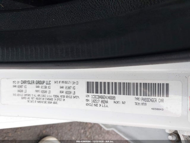 Chrysler 200 LX 2014 1C3CCBAB6EN146689 Image 9