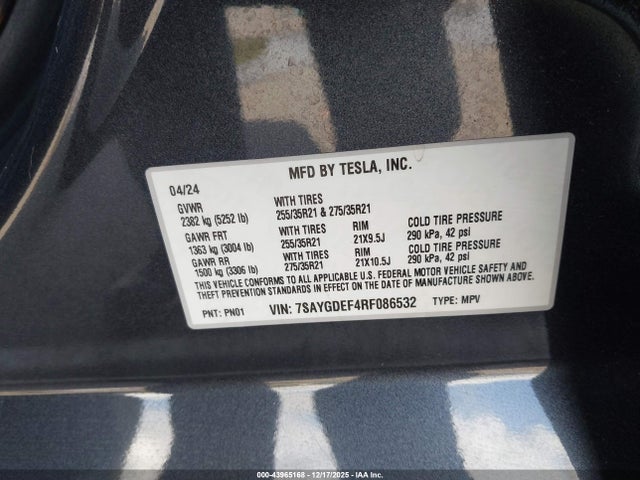 2024 TESLA MODEL Y 7SAYGDEF4RF086532 Photo 8