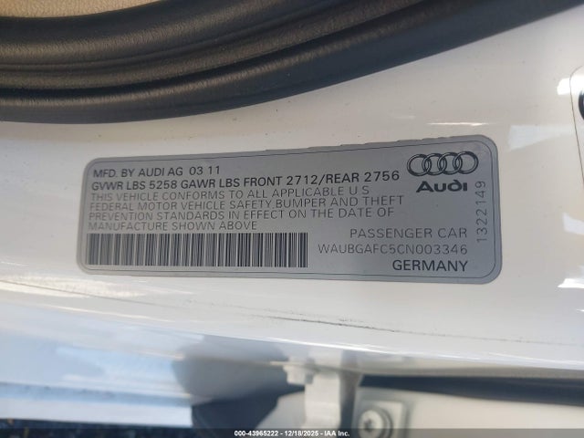 2012 AUDI A6 WAUBGAFC5CN003346 Photo 8