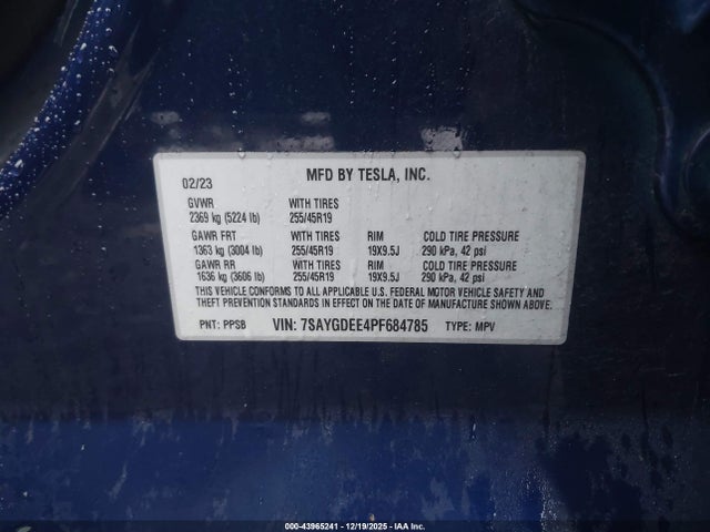 2023 TESLA MODEL Y 7SAYGDEE4PF684785 Photo 8