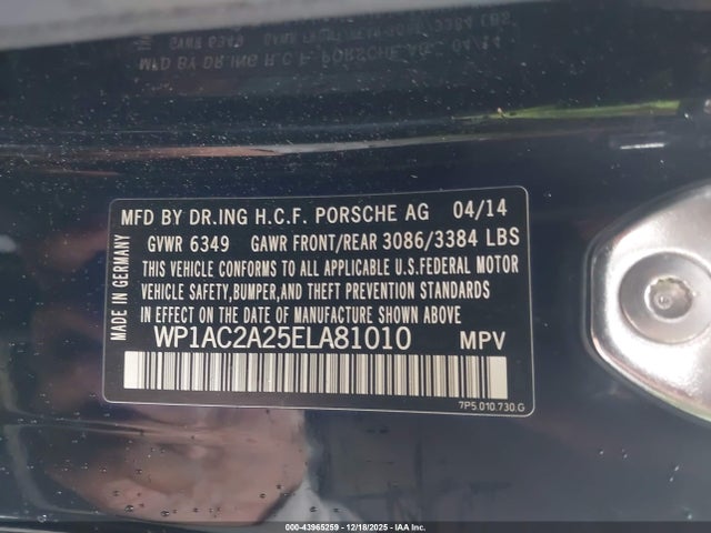 2014 PORSCHE CAYENNE WP1AC2A25ELA81010 Photo 8