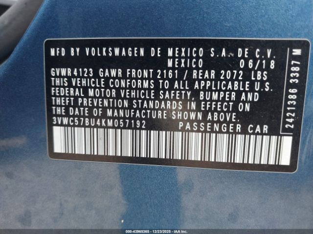 2019 VOLKSWAGEN JETTA 3VWC57BU4KM057192 Photo 8