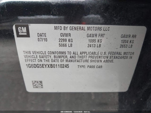 2011 CADILLAC CTS 1G6DG5EYXB0110245 Photo 8