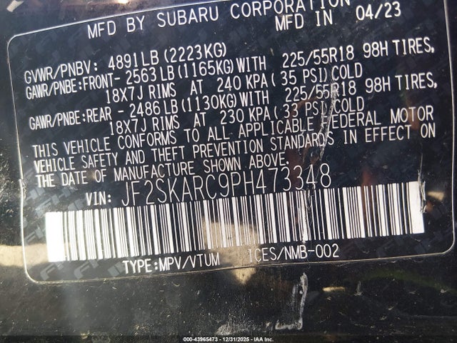 2023 SUBARU FORESTER JF2SKARC9PH473348 Photo 8
