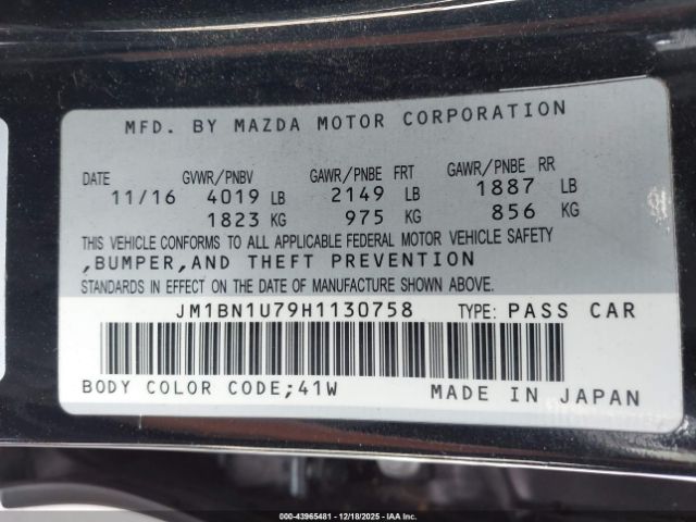 2017 MAZDA MAZDA3 JM1BN1U79H1130758 Photo 8