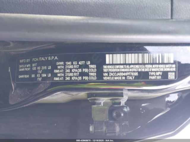 2017 JEEP RENEGADE ZACCJABB4HPF78395 Photo 8