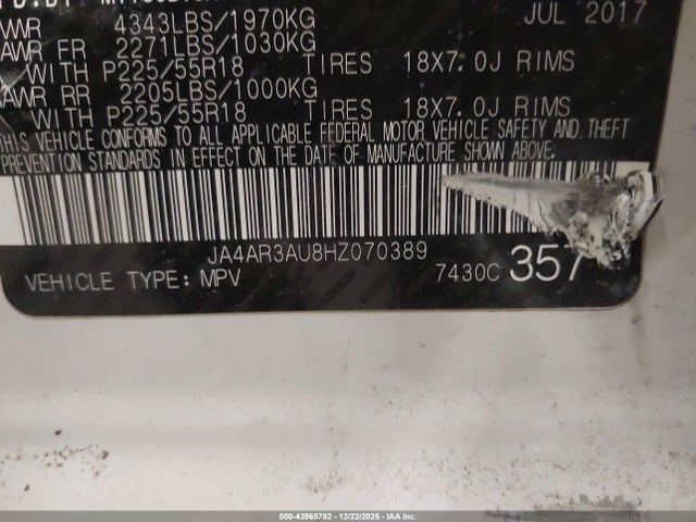 2017 MITSUBISHI OUTLANDER SPORT JA4AR3AU8HZ070389 Photo 8