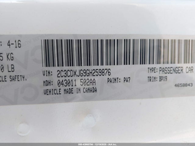 2016 DODGE CHARGER 2C3CDXJG9GH259876 Photo 8