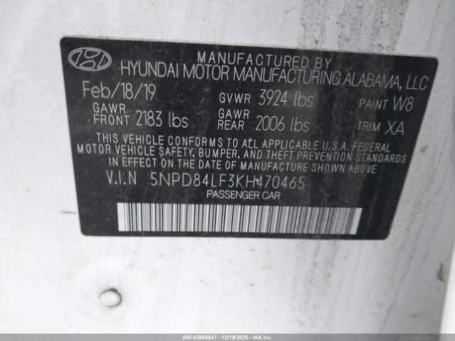 2019 HYUNDAI ELANTRA 5NPD84LF3KH470465 Photo 8