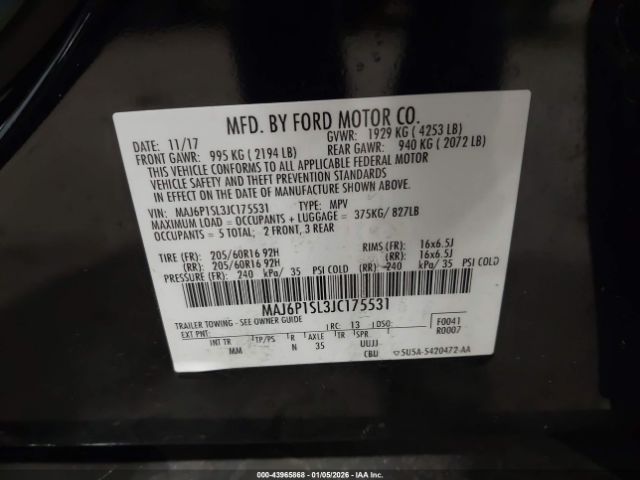 2018 FORD ECOSPORT MAJ6P1SL3JC175531 Photo 8