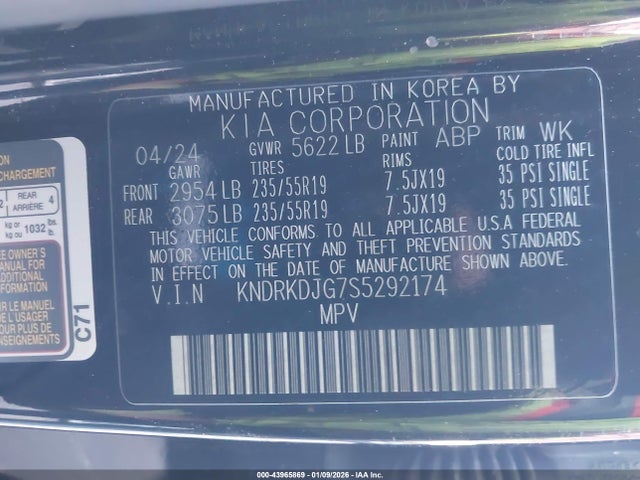 KNDRKDJG7S5292174 KIA Sorento Hybrid Sx Prestige