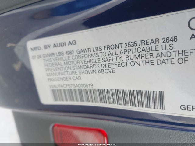 2025 AUDI A5 SPORTBACK WAUFACF57SA000518 Photo 8