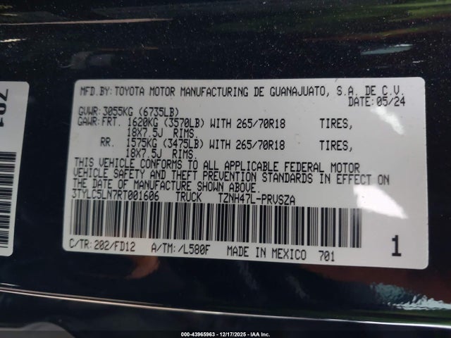 3TYLC5LN7RT001606 Toyota Tacoma Hybrid Trd Off Road