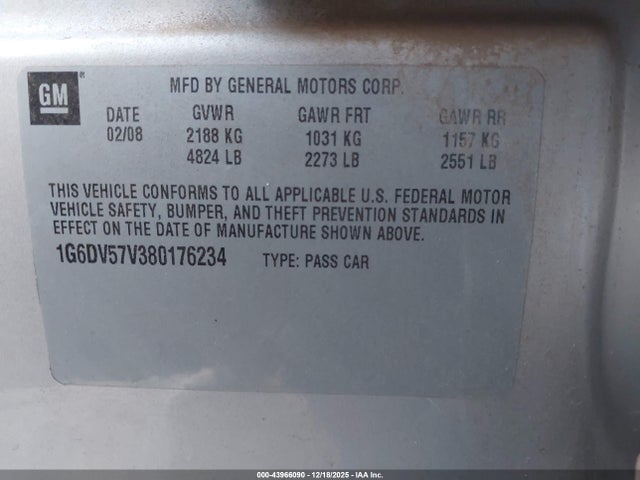 2008 CADILLAC CTS 1G6DV57V380176234 Photo 8