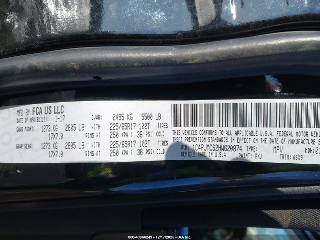 Jeep Cherokee Latitude 4x4 2017 1C4PJMCS2HW620874 Image 9