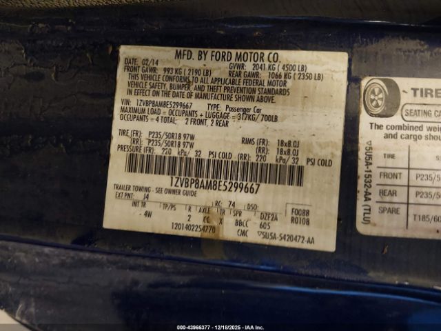 2014 FORD MUSTANG 1ZVBP8AM8E5299667 Photo 8