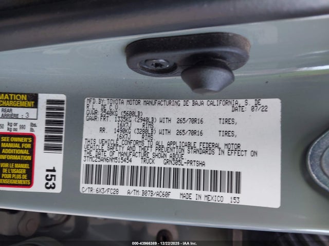 3TMCZ5AN6NM515454 Toyota Tacoma Sr5 V6