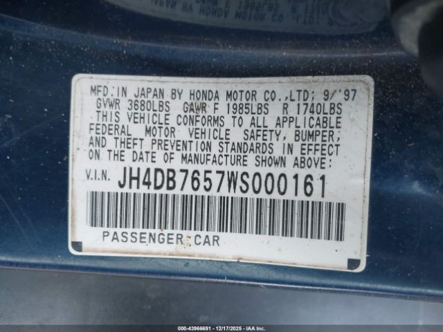 1998 ACURA INTEGRA JH4DB7657WS000161 Photo 8