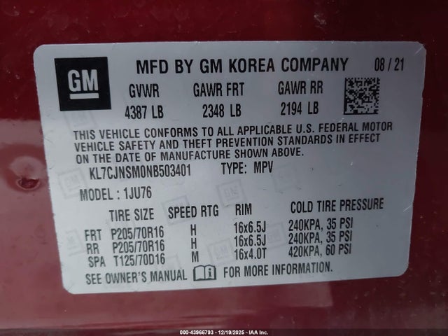 2022 CHEVROLET TRAX KL7CJNSM0NB503401 Photo 8