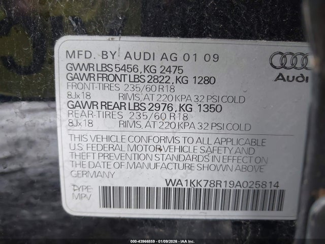 2009 AUDI Q5 WA1KK78R19A025814 Photo 8