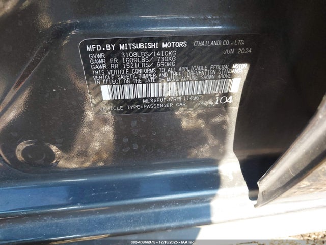 2024 MITSUBISHI MIRAGE G4 ML32FUFJ7RHF11496 Photo 8