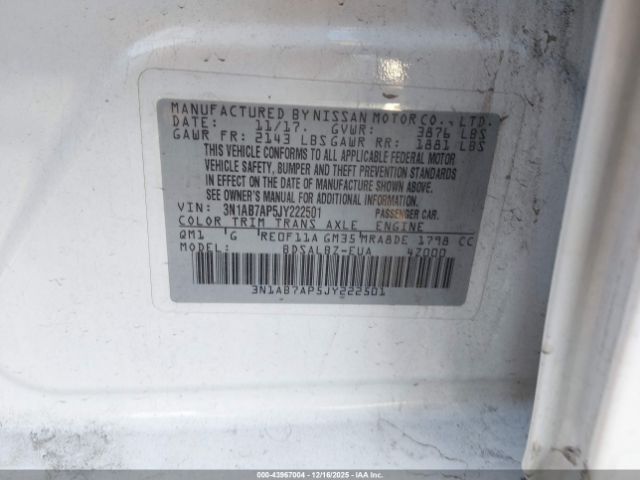 2018 NISSAN SENTRA 3N1AB7AP5JY222501 Photo 8