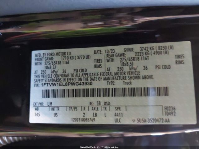 2023 FORD F-150 LIGHTNING 1FTVW1EL8PWG43930 Photo 8