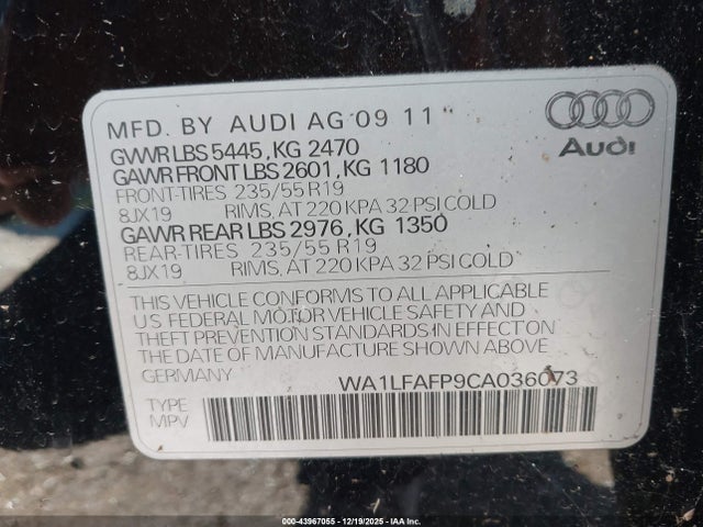 2012 AUDI Q5 WA1LFAFP9CA036073 Photo 8
