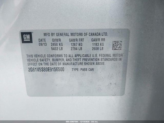 2014 CADILLAC XTS 2G61V5S80E9156500 Photo 8