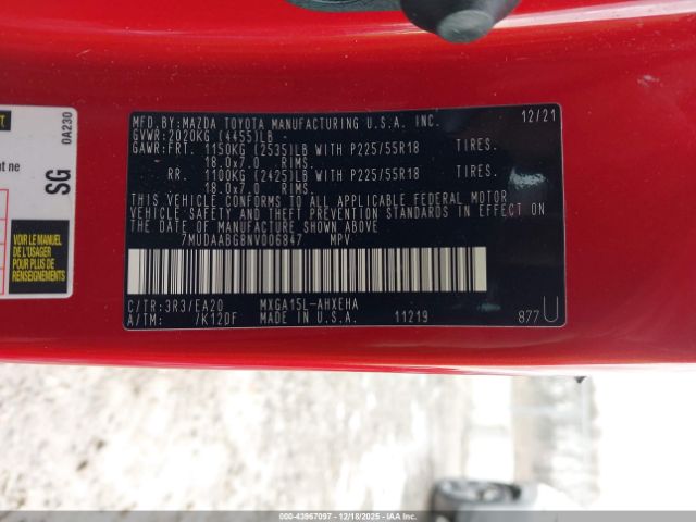 2022 TOYOTA COROLLA CROSS 7MUDAABG8NV006847 Photo 8