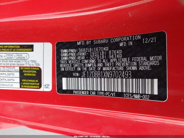 2022 SUBARU BRZ JF1ZDBB1XN9702493 Photo 8