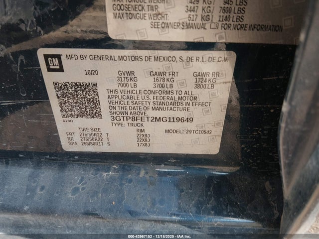 2021 GMC SIERRA 1500 3GTP8FET2MG119649 Photo 8