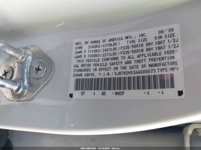 2010 ACURA RDX 5J8TB2H53AA000073 Photo 8