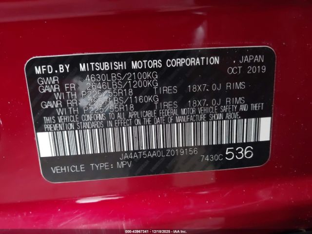 2020 MITSUBISHI ECLIPSE CROSS JA4AT5AA0LZ019156 Photo 8