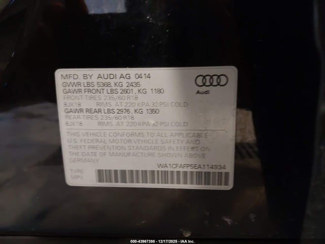 2014 AUDI Q5 WA1CFAFP5EA114934 Photo 8