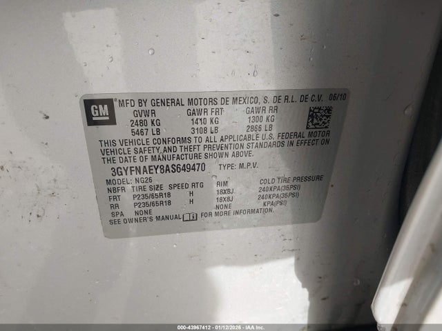 2010 CADILLAC SRX 3GYFNAEY8AS649470 Photo 8