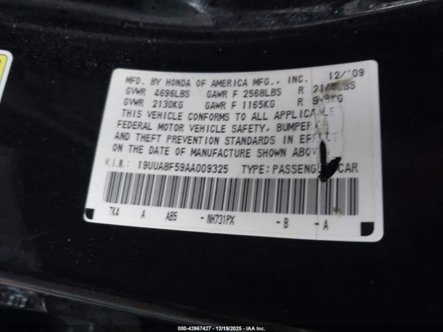 2010 ACURA TL 19UUA8F59AA009325 Photo 8