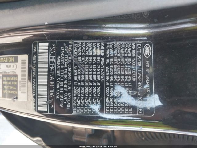 2009 LAND ROVER RANGE ROVER SALMF13419A301106 Photo 8